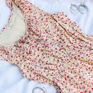 Ditsy  Floral Tie Front Dress